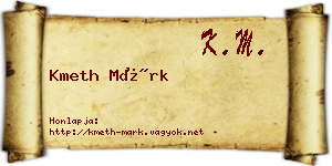 Kmeth Márk névjegykártya